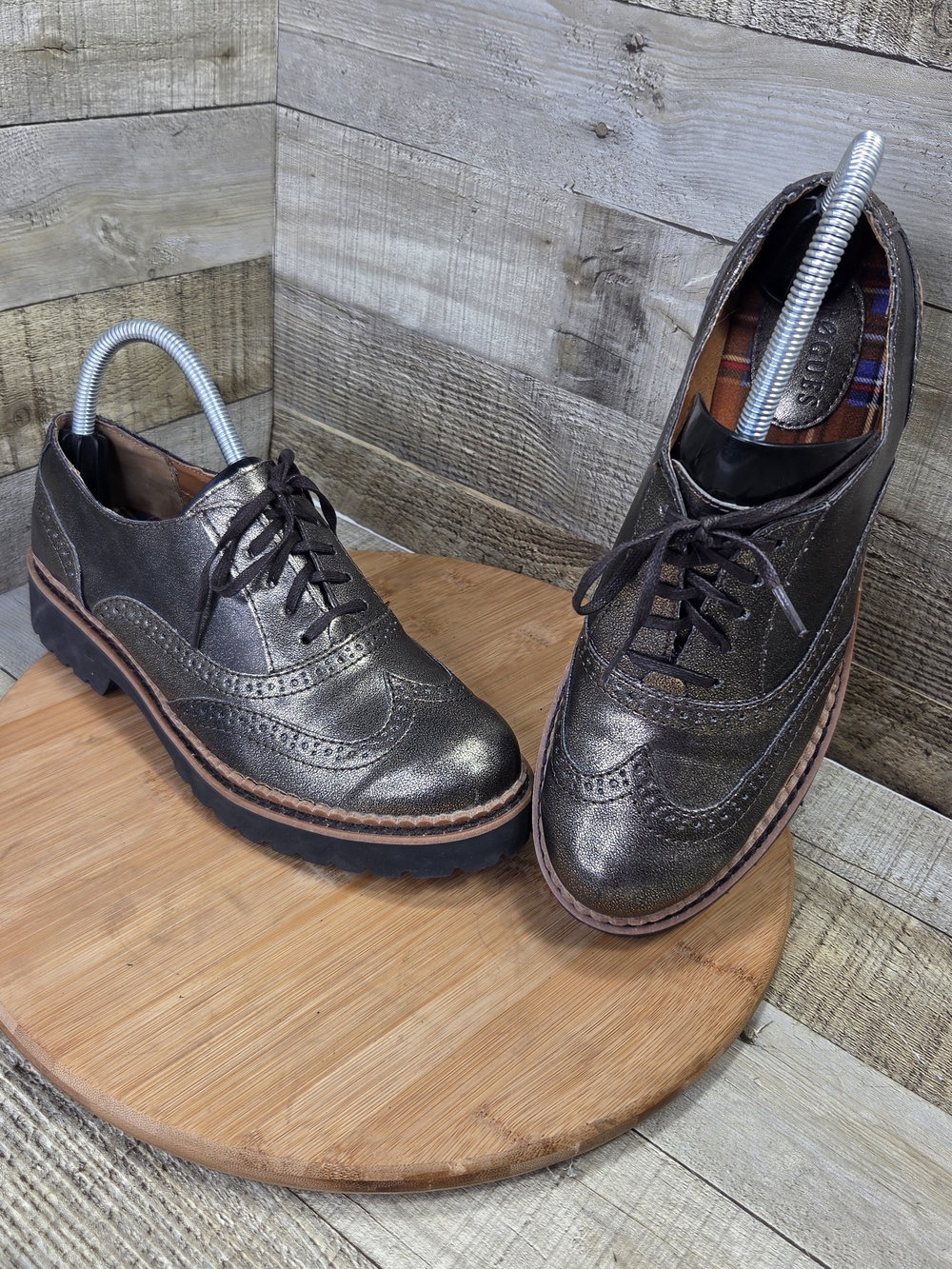 Metallic Rockabilly Preppy MOD Wingtip Oxford Shoes - Wimens 8.5